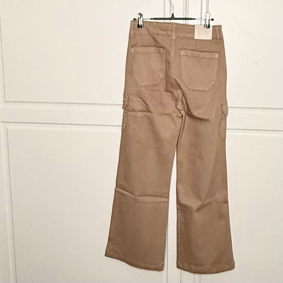 NWT PAIGE Carly Coated High Waist Wide Leg Jeans  Size 25 - Picture 8 of 14